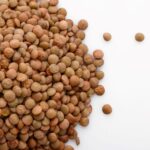 Pardina lentils on a white background