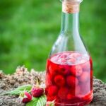 Raspberry vinegar in a bottle