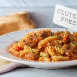 Gluten-free rotini with creamy sauce on