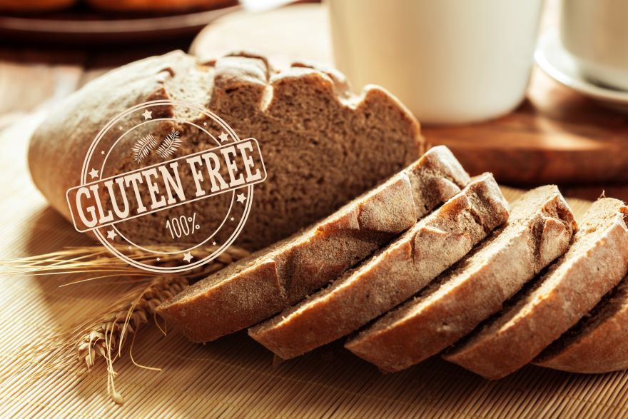 Gluten-free rye bread with the words 'Gluten Free' written on it