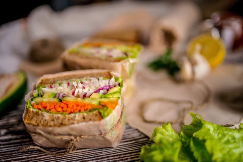 Gluten-free sandwiches with vegan fillings