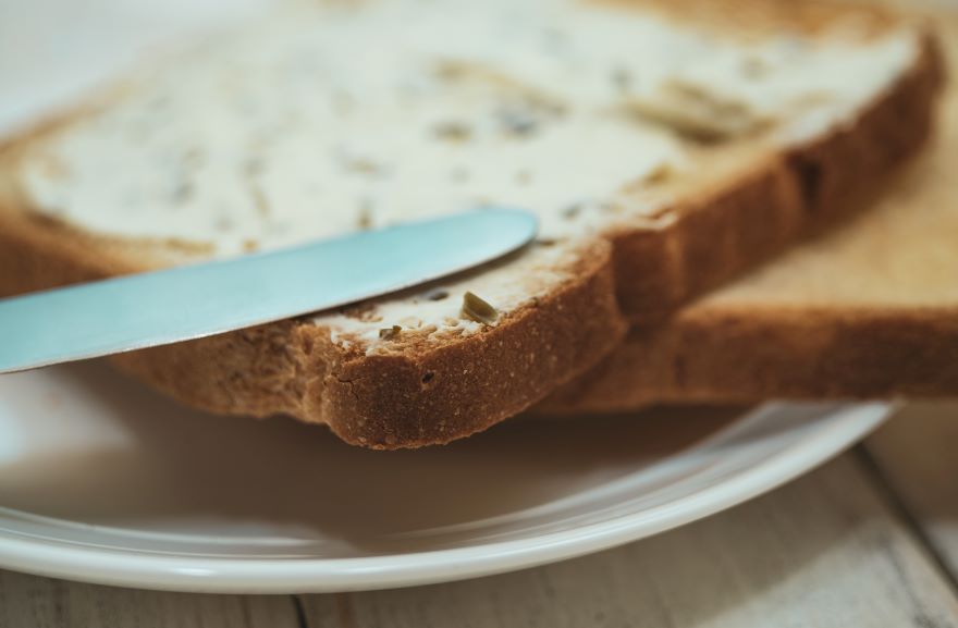 Bread that is dairy-free, with spread on