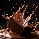 Dairy-free chocolate with chocolate falling into it