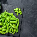 Is edamame gluten-free? on a black background
