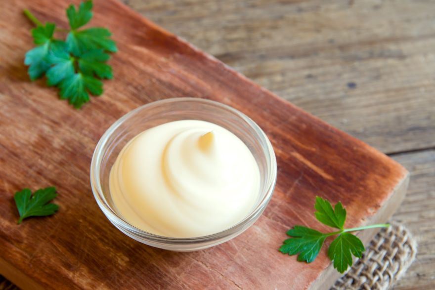Is mayo dairy-free? on a wooden background