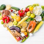 Nutritarian diet with a heart shape full of veg