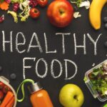 Dr. Fuhrman 100 best foods for healthy and longevity with food surrounding black board
