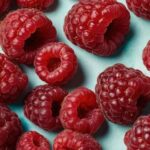 Freeze dried raspberries with different sized berries