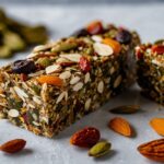 No-bake superfood energy bars next to nuts