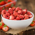 Dried strawberries in a white bowl
